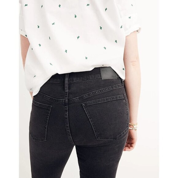 Madewell 9" Mid-Rise Skinny Jeans Black Grey Sea Womens 25 - Picture 3 of 10